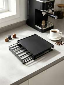 1-Piece Coffee Capsule Storage Box, With The Upper Tier For Placing Coffee Machines And Drawers For Storing Coffee Capsules. Its Size Fits Most Coffee Machines And Saves Countertop Space. - Multiple Specifications - View 1