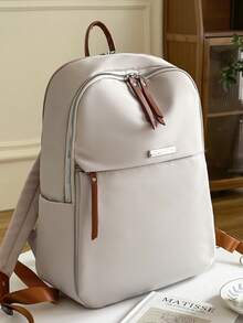 Mochila impermeable de gran capacidad, versátil y de moda - Beis - Ver 3