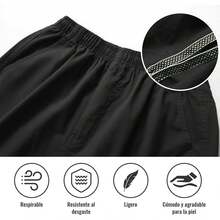 PLANET Pantalones Cargo Hombre 100% Algodón - Corte , Ajuste Holgado, Cintura Elástica y Cómodo |   Ideales para el Día a Día, Senderismo y Actividades Exteriores |   Versátil y Casual - Verde - Ver 7