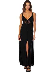 Maaji Midnight Black Long Dress Vestido Mujer - Negro - - Ver 1