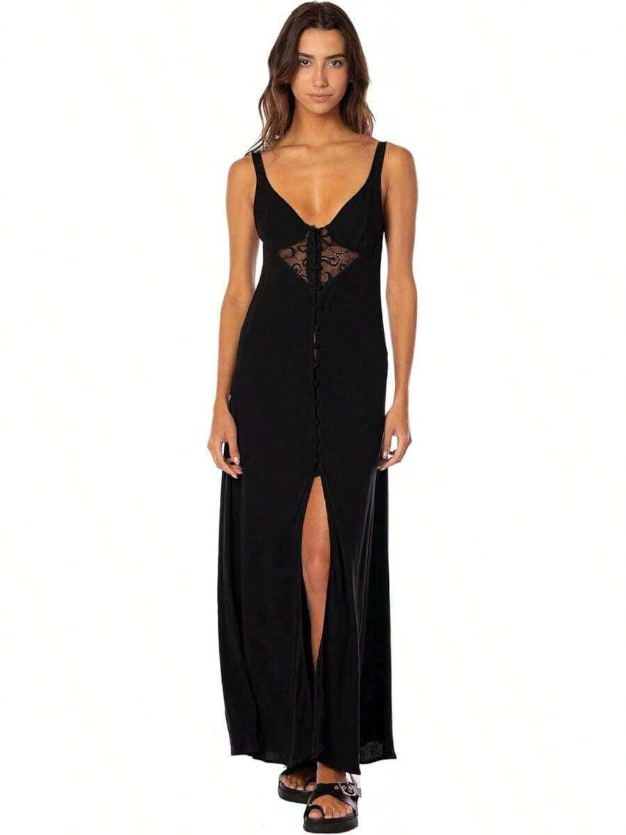 Maaji Midnight Black Long Dress Vestido Mujer - Negro - - Ver 1