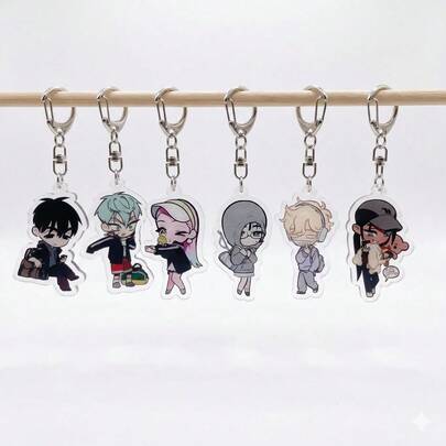 Popular Anime Alien Stage 6cm 1pc Acrylic Keychain Mizi Sua Till Ivan Luka Transparent Texture Pendant Bag Charm Fan Collectible With Protective Film On Both Sides
