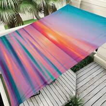 1pc Sunset Gradient Pattern Sun Shade Canopy, Modern Style, Colorful, Large Size, UV Protection, Sturdy And Durable, Easy Installation, Suitable For Beach, Garden, Patio, Includes Rope - Multicolor - View 8