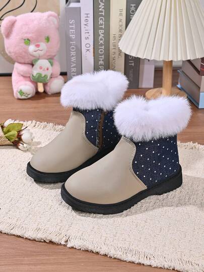 Girls' Simple Casual Boots, Children's Boots, Student Autumn/Winter Warm Casual Boots, Street Fashion Boots,Child Daily Wear Shoes/Infant Toddler Boots