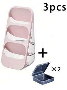 1/2/3pcs Pink/White Desktop Storage Box + 2 Transparent Single Compartment Storage Box/Set, Large Capacity Partitioned Marker Storage Rack, Multi-Functional Stationery Storage Box, Visible Transparent Desktop Organizer, Thickened Durable Classificati - Type a - View 17