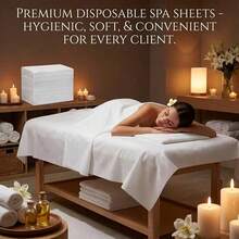 20/100pcs Disposable Bed Sheets, Suitable For Beauty Salon, Spa Massage Services, Non-Woven Breathable Bed Sheets, Size 80*180 Cm, Applicable For Tablecloth, Eyelash Extensions, Tattoo, Travel And Other Fields. - White - View 1