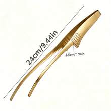 Premium Stainless Steel BBQ Tongs, Long Handle Heat-Resistant Non-Slip BBQ Tongs, Suitable For Camping, Restaurant, Home - Gold - View 3