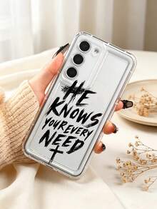 Vintage Christian Faith Slogan Print Clear Case Compatible With IPhone 13 15 16 17pro 17 14 17 17pro Max &Compatible With Samsung Galaxy/A54 A14 A15 S23 S24 S24ultra S25 A07 A17 S26 A57 - Multicolor - View 2