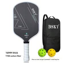BSKT 1 Set 2pcs T700 Carbon Fiber Professional Pickleball Paddle Set, Outdoor Court Professional Pickleball Tournament Competition Training, Adult Competitive Sports, High Rigidity T700 Carbon Fiber Integrated Paddle Face, High Density Shock-Absorbing Core, Wide Non-Slip Sweat-Absorbing Handle, Lightweight Low Vibration Feel, Rapid Ball Rebound, Impact-Resistant Paddle Surface, 2-Paddle Set Suitable For High-Intensity Daily Training - Multicolor - View 9