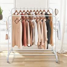 Ultimate Heavy Duty Metal Double Clothes Rail Storage Rack: A Stylish Solution For Hanging Garments, Shoes, Hats & Bags! - White - View 12