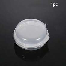 1pc Small Transparent Plastic Round/Rectangular Storage Box - Portable Makeup Pad And Cotton Swab Storage Box, Sealed Travel Design, Suitable For Brushes, Balls, Beads, Etc. - Bathroom And Vanity Storage, Cotton Swab Storage Box, Transparent Storage Box - Multicolor - View 4