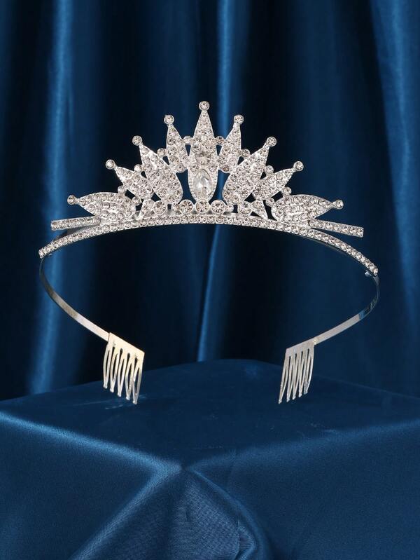 Corona de plata, corona de cristal de reina para mujer, corona nupcial de boda, corona de princesa, tocado para mujer, adecuado para novia, fiesta de cumpleaños, baile de graduación, Halloween, concurso de belleza y otras ocasiones