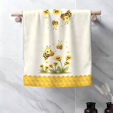 2/4/6pcs Set, Dish Towel, Little Bee Kitchen Towel And Dishcloth - Cute Farmhouse Style Decor, Adorable Bee Theme Hand Towel Suitable For Farmhouse Style Home, Modern Kitchen Decor Dishcloth, Machine Washable Bee Print, Home Gift For Mom, New Home Gift, Reusable Kitchen Cleaning Cloth For Home Kitchen Decor - Multicolor - View 9