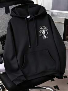 Plus Size Autumn/Winter Casual Sweatshirt, Ideal Autumn/Winter Clothing For Girls Black - Black - View 3