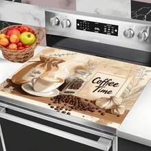 1pc 2D Coffee Theme Kitchen Countertop Mat, Diatomaceous Earth Material, Highly Absorbent, Suitable For Tableware, Coffee Machine, Microwave, Etc. Fashionable Watercolor Design, Ideal Choice For Modern Kitchen. - Multicolor - View 11