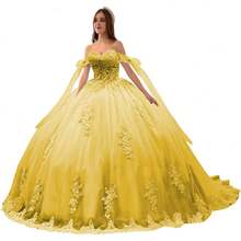 Vestidos de quinceañera de lujo con hombros descubiertos y apliques de encaje hinchado, vestido de baile precioso dulce 16 vestidos - Borgoña Deep - Ver 43