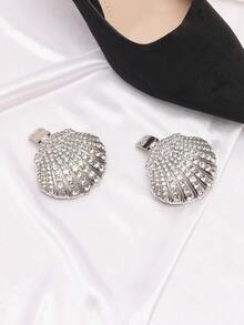 Hebilla de flor de metal desmontable con decoración de strass, accesorios para sandalias y piezas de reparación de superficie de zapatos - Plateado - Ver 6