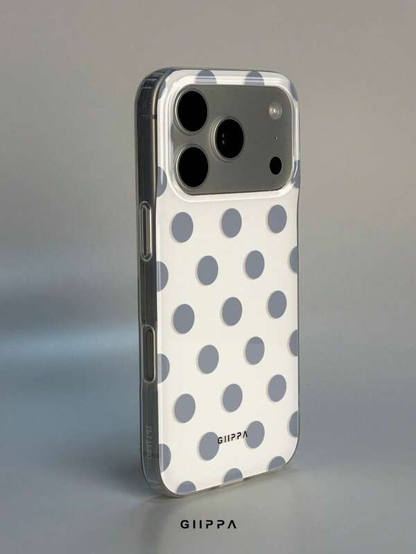 GIIPPA 1 peça Capa de telemóvel com fundo branco e padrão de bolinhas cinzento claro, compatível com Phone 17 Pro Max, Phone 16 Pro Max, 15 Pro Max, 14 Pro Max, estilo coreano de moda de alta gama e divertida, compatível com 11/12/13/14/15/16 Pro Max Plus, design elegante adequado para homens e mulheres, presente perfeito para namorada no Natal, Dia dos Namorados, Páscoa, época de casamentos e aniversário!
