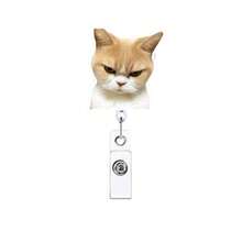 1pc/2pcs/3pcs Acrylic Cat Expression Retractable Rotating Badge Reel Doctor Nurse Keychain ID Holder - Multicolor B - View 18