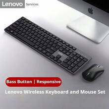 Conjunto de teclado y ratón inalámbrico de modo dual profesional Lenovo con compatibilidad universal con portátil, PC, escritorio, tableta a través de una construcción ligera y duradera con un diseño simple y elegante para mejorar la productividad - Ver 11