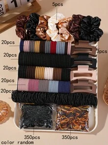 808 Stücke Mädchen Mehrfarbige Haarspangen Süße Prinzessin Haargummis Haargummi Hohe Elastizität langanhaltend Keine Haarschäden Haarspangen mit Strass Schmetterling Geeignet für den täglichen Gebrauch - Verschiedenfarbig - Übersicht 12