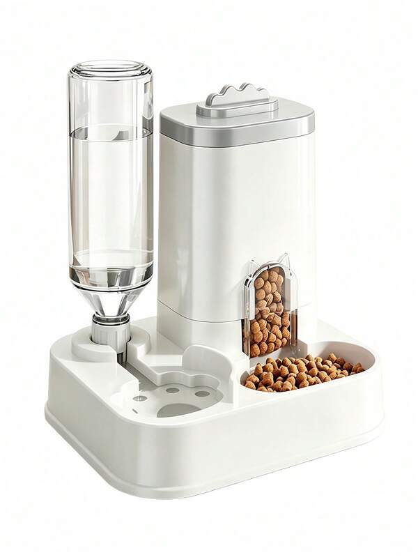 2-In-1 Pet Feeder & Water Dispenser, Large Capacity Cat & Dog Food Bowl & Water Bowl, Indoor/Outdoor Automatic Pet Feeder
