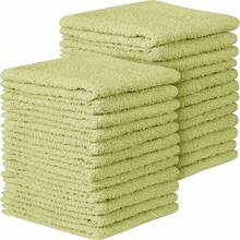 Wash Cloths 6/12/24 Pack, Super Soft & Skin Friendly Face Towel For Sensitive Skin, Reusable Washable Makeup Remover Cloth, 10x10 Inch Small Washcloths, Easy To Rinse Multicolor Facial Cleaning Cloth - Green - View 1