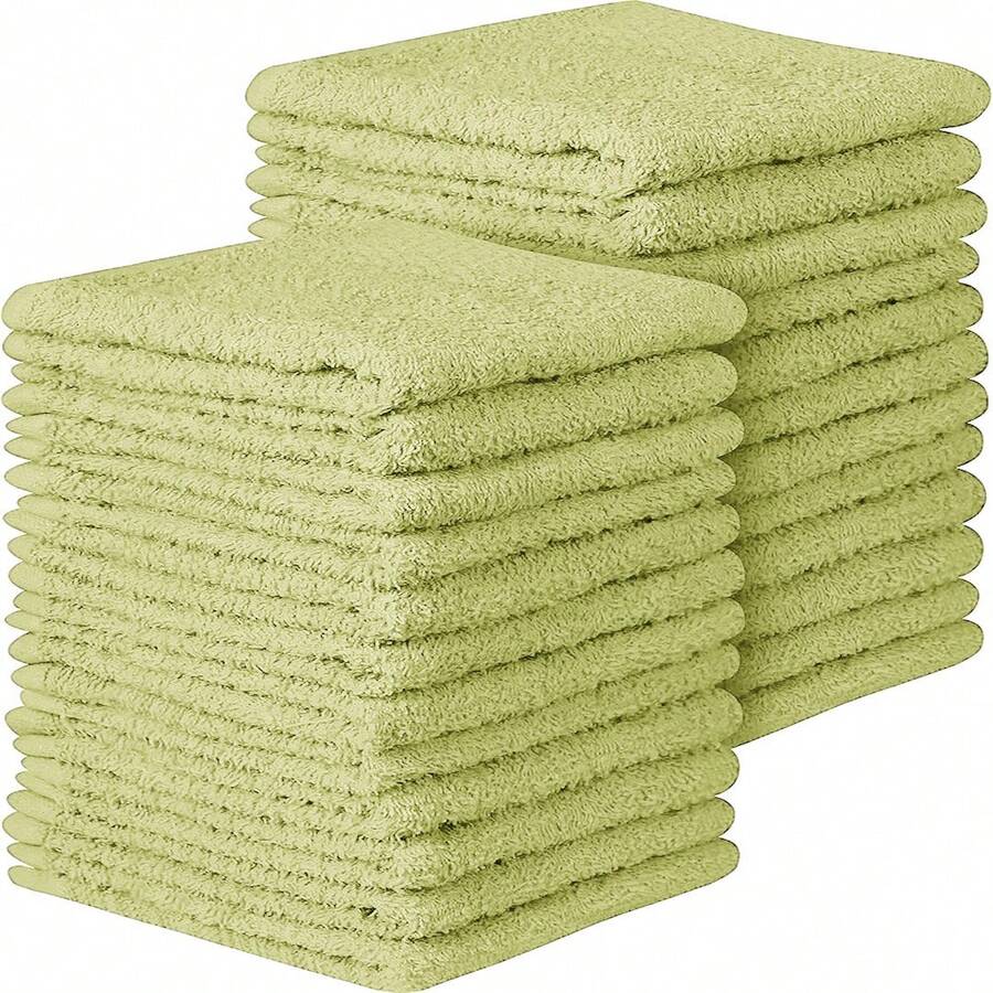 Wash Cloths 6/12/24 Pack, Super Soft & Skin Friendly Face Towel For Sensitive Skin, Reusable Washable Makeup Remover Cloth, 10x10 Inch Small Washcloths, Easy To Rinse Multicolor Facial Cleaning Cloth - Green - View 1