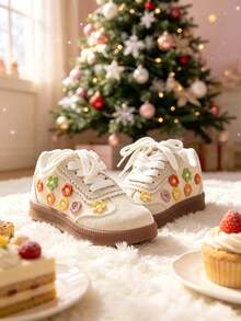 2026 Kids Floral Print Shiny Casual Outdoor Sports Shoes, Spring/Autumn - Black - View 1