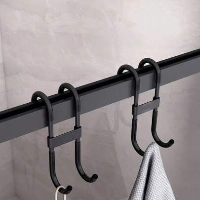 1pc Shower Door Hook, Clothing Jacket Towel Hanging Hook, Multi-Functional Heavy Duty Hook, Bathroom Shower Glass Door Hook, Glass Door Back Hook Coat Rack, Multi-Functional Heavy Duty, Metal Hook, For Bath Towels, Robes, Clothes, Towels, Bathroom Glass Door Hook
