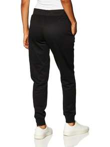 Hanes Pantalones de chándal de Forro Polar con Bolsillos Pantalones para Mujer - Negro sólido/ negro jaspeado - Ver 3
