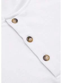 YOUTHGO Camiseta Henley Casual para Hombre Playera de Solapa Frontal de Manga Corta con Botones - Caqui - Ver 5