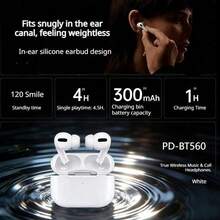 PD-BT510 Wireless Bluetooth Earphones Type-C Interface 13mm Composite Ring Diaphragm HIFI-Level Tuned Sound Quality Bluetooth 5.3 Audio-Video Synchronization In-Ear Silicone Earbud Design Sports Running Earphones, Compatible With Apple Huawei Xiaomi Phones - White - View 4