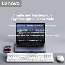 Conjunto de teclado y ratón inalámbrico de modo dual profesional Lenovo con compatibilidad universal con portátil, PC, escritorio, tableta a través de una construcción ligera y duradera con un diseño simple y elegante para mejorar la productividad - Ver 6