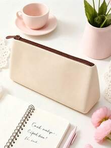 4/1 pieza Estuche de lápices de silicona suave estilo coreano, diseño de unicolor multitono, gran capacidad con diseño de múltiples compartimentos, adecuado para adultos, uso escolar diario y almacenamiento de cosméticos, bolsa de papelería portátil, bolsa de almacenamiento multifuncional para lápices de maquillaje, temporada de regreso a la escuela - Conjuntos - Ver 8