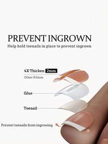 120pcs Short Square Brown/Pink Press-On Nails/Toenails, Short French Style Fake Nails, Women & Girls Toenail Decoration - Brown - View 5
