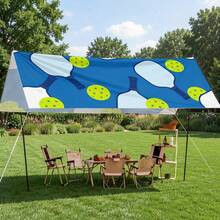 1pc Pickleball Pattern Sun Shade Canopy, Modern Style, Colorful, Large Size, UV Protection, Sturdy And Durable, Easy To Install, Suitable For Beach, Garden, Patio, Includes Rope - Blue - View 7