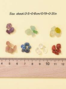 Kit de perles de puce 7 couleurs, perles de cristal de verre asymétriques pour la fabrication de bijoux DIY bracelets colliers accessoires d'artisanat - Multicolore - View 2