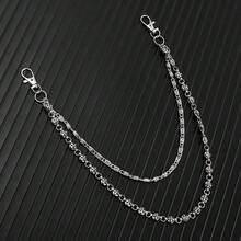 1pc Fashion Punk Star Geometric Chain Waist Chain, Men's Personalized Hip-Hop Multi-Layer Body Chain, Suitable For Pants Decoration, Daily Music Festival Party Outfit, Unisex, Can Be Used As Jewelry Gift - Multicolor - View 3