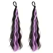 2pcs Dopamine Self-Curling Hair Rollers With Colorful Highlights, Suitable For Long Straight Synthetic Ponytail Hairstyles - 彩色 - 查看 19