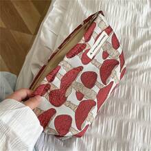 MEYOU FAIRY AGG 極簡藝術風蘑菇紅大號女用化妝包，內包，便攜旅行洗漱包，手提包，多功能護膚收納袋，女性衛生棉收納袋，送給媽媽或女友的禮物，學生筆袋 - 彩色 - 查看 6