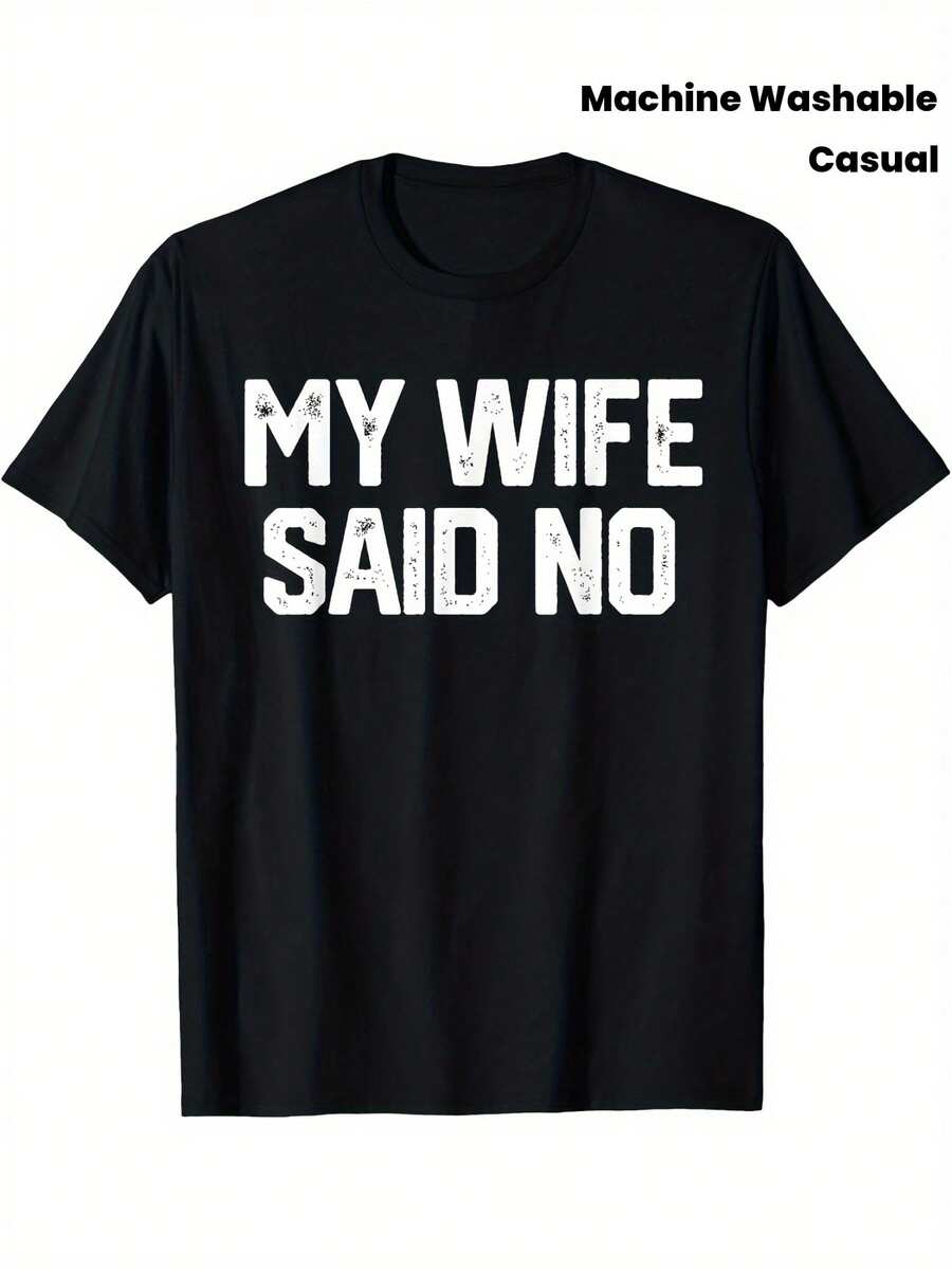 Camiseta Divertida para el Día del Padre para Hombres - Camiseta con Estampado Gráfico Humorístico para Padres y Esposos, Negra con Texto Blanco, Corte Regular, Manga Corta, Estilo Casual, Lavable a Máquina, Regalo Original para el Día del Padre - Negro - Ver 1