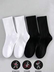 5 Pairs Unisex Wool Blend Sports Socks, Suitable For Autumn/Winter Outdoor Sports And Casual Wear, Couple Basketball Socks - Multicolor - View 1