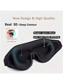 1pc 3D Silk Eye Mask, Suitable For Sleep, Night Travel, Napping, Good Light Blocking Effect, Soft And Comfortable, Suitable For Bedroom, Travel, Office, School, Back To School Supplies - Multicolor - View 3