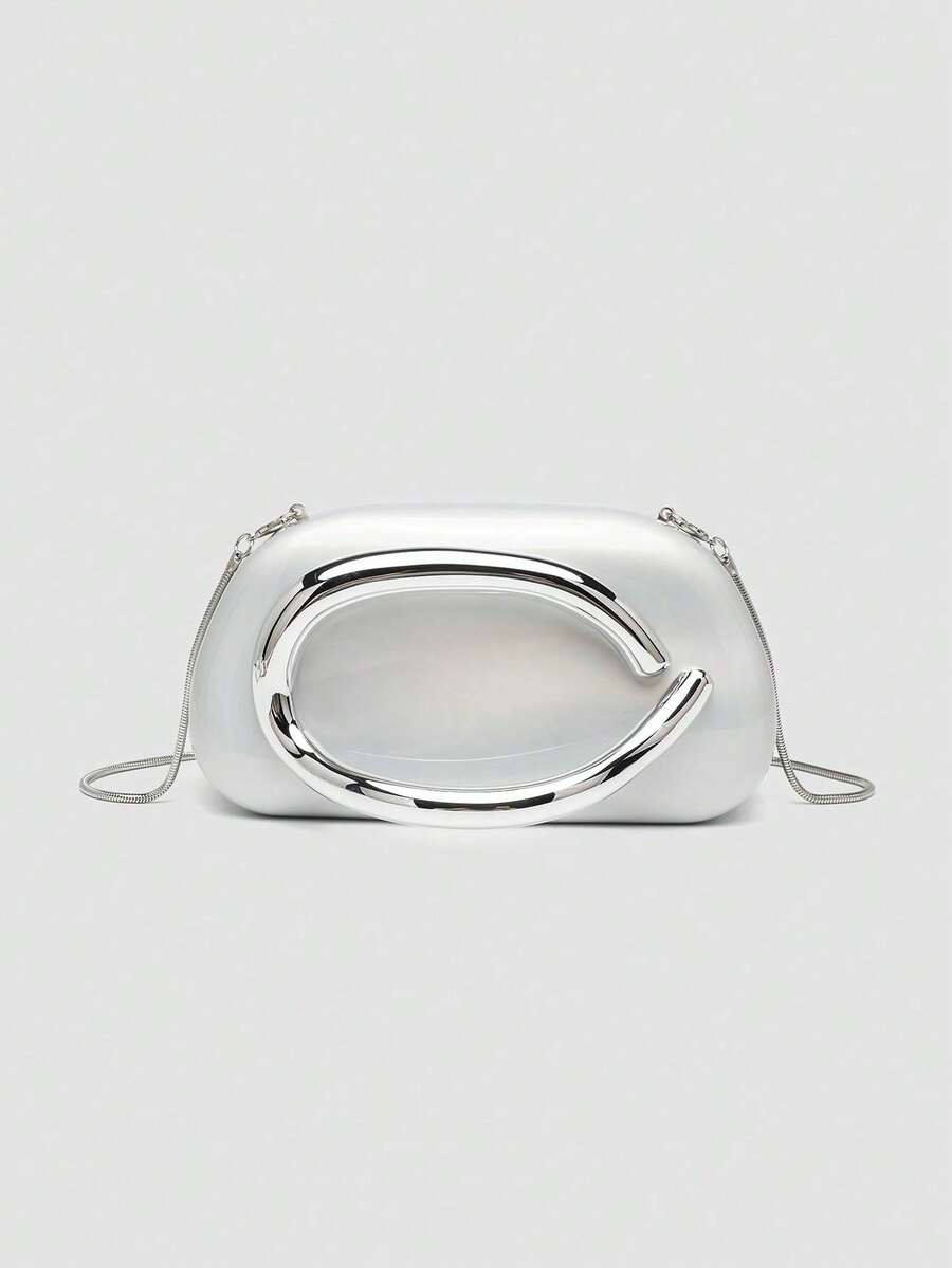 1 Piece Acrylic Clutch Bag, For Valentine's Day, Comfortable And Fashionable, Elegant Handbag, Personalized Gift Option, 2025 Accessory, Fashion Style Suitable For - 玫瑰金 - 查看 1