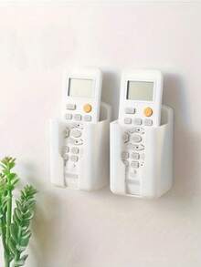 2/4pcs Magnetic Remote Control Holder, Wall Mounted, Drill-Free Self-Adhesive Storage, Suitable For TV And Air Conditioner Remotes, Easy Installation, Black, Oval Design, Firm Adhesion, Home Remote Control Storage Bracket 1/2/3/4/5/6pcs - Multicolor - View 2