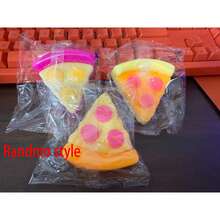 1pc Random Color Realistic Pizza Slice Squishy Toy, Slow Rebound Cheese Texture Stress Relief Squeeze Toy, Fun Desktop Decor, Creative Holiday Party Gift And Gift Box Filler (OPP Bag) - Multicolor - View 7