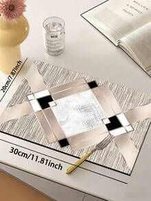 1pc Luxury Milk Tea Color Geometric Rhombus Diatom Mud Kitchen Mat, Sponge Absorbent Layer, Rubber Anti-Slip Bottom 3.5mm Trimmable, Kitchen Bathroom Entryway Living Room Multi-Scene Universal Rug - Multicolor - View 13