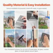 [Fathersdaygift] One Way Mirror Privacy Window Film Static Cling Daytime Tint Black-Silver - 35.4inch X 13.1ft[Black-silver] - View 7