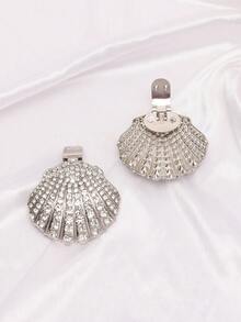 Hebilla de flor de metal desmontable con decoración de strass, accesorios para sandalias y piezas de reparación de superficie de zapatos - Plateado - Ver 3